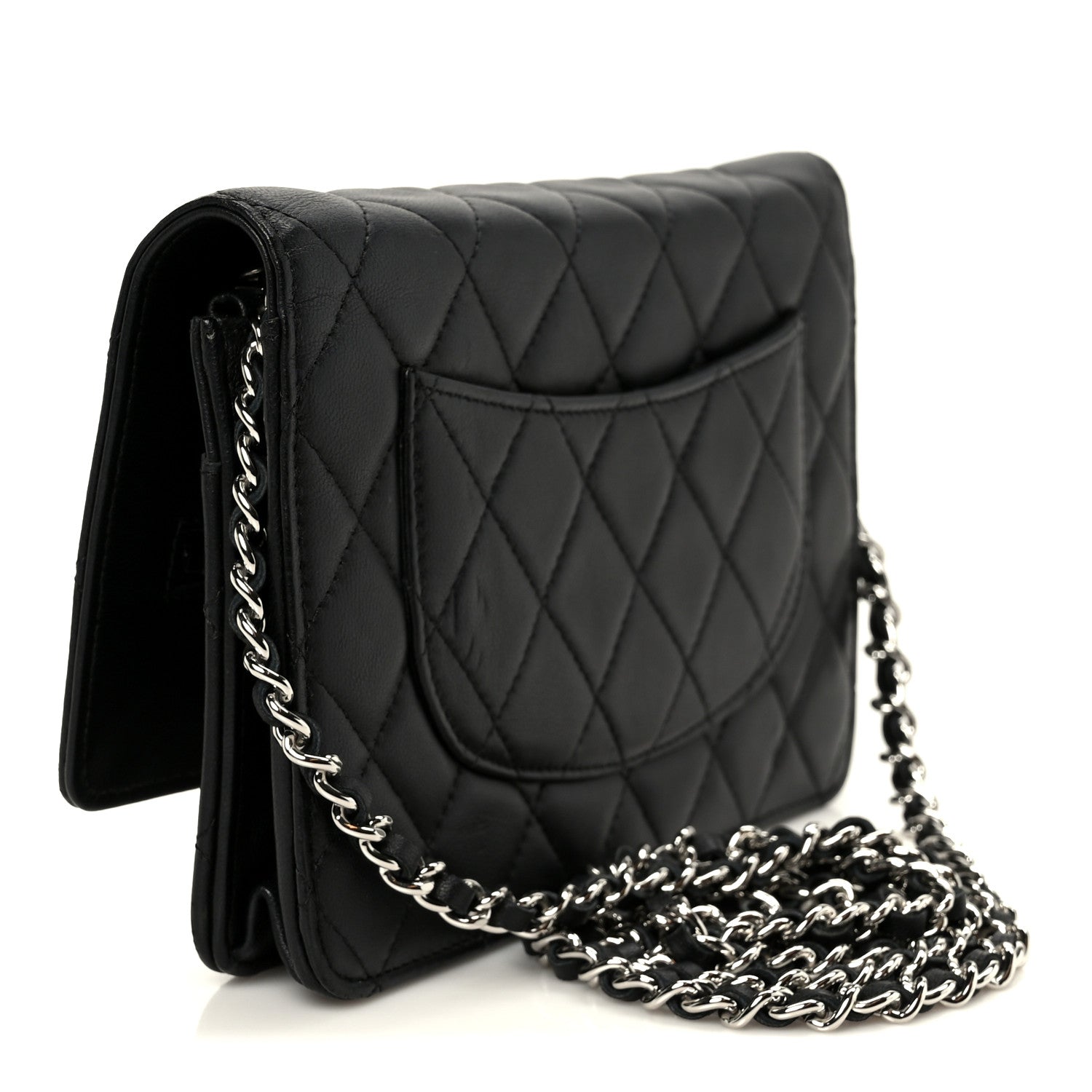 Chanel Lambskin Quilted Wallet On Chain WOC Black 3 of 11