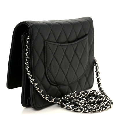 Chanel Lambskin Quilted Wallet On Chain WOC Black 3 of 11