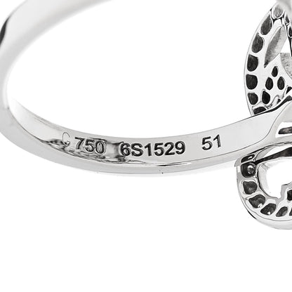 Chanel 18K White Gold Diamond Camelia Two Flower Ring 51 5.75 6 of 7