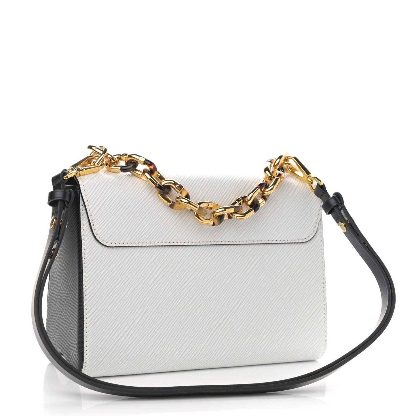 Epi Tortoiseshell Twist Shoulder Bag MM Black White