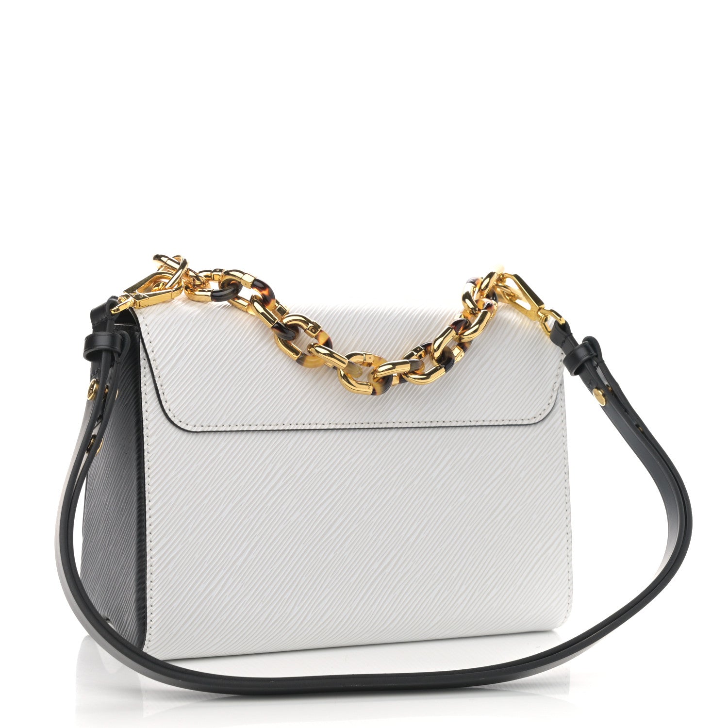 Louis Vuitton Epi Tortoiseshell Twist Shoulder Bag MM Black White 3 of 9