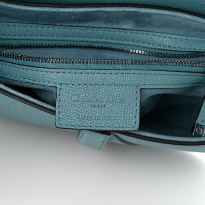Christian Dior Grained Calfskin Saddle Bag Azure Blue 6 of 10