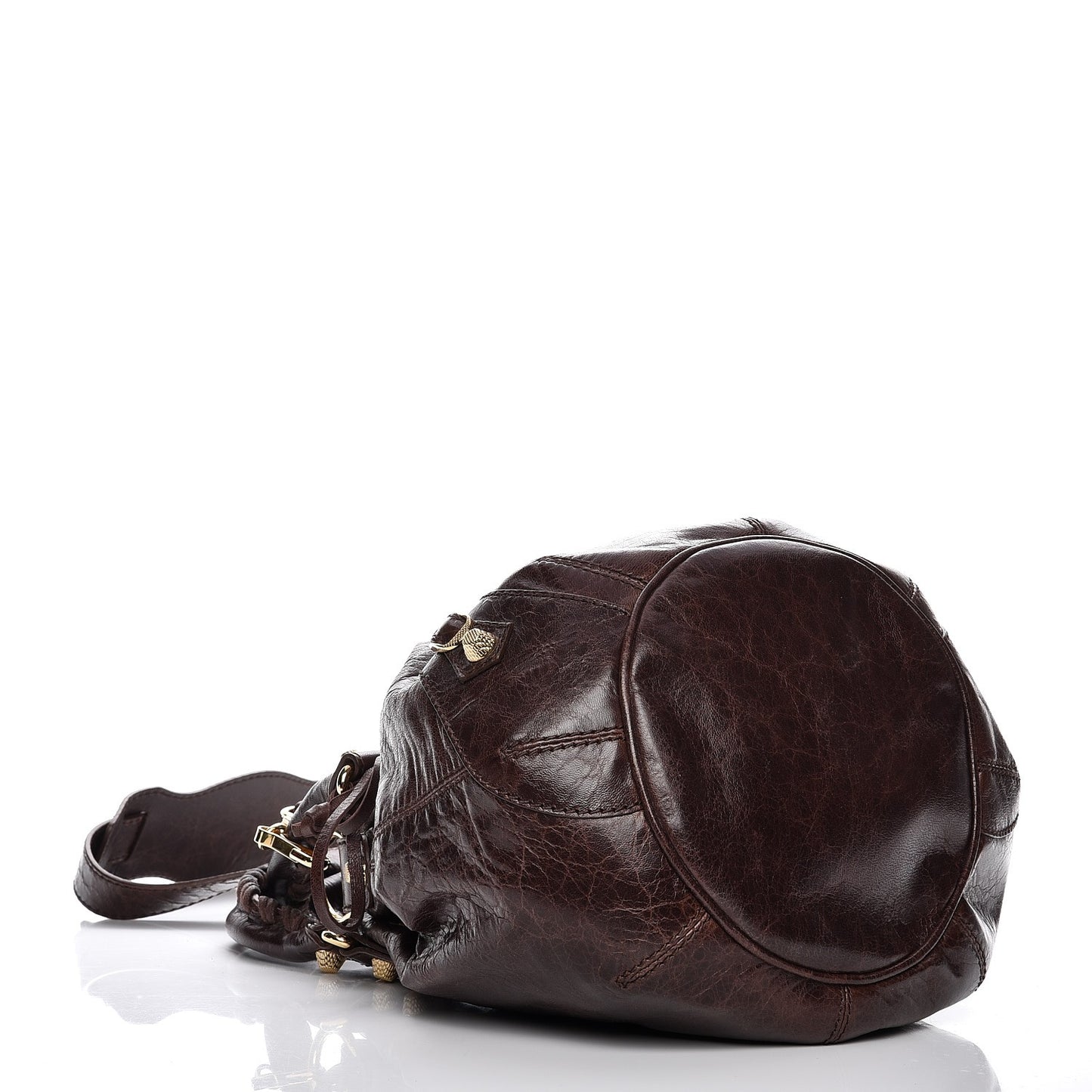 Agneau Giant 12 Gold Hardware Mini Pompom Cigare Fonce