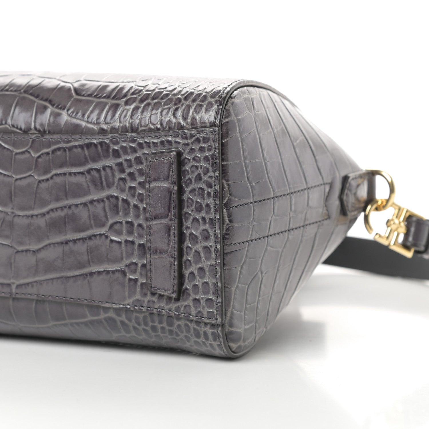 Givenchy Calfskin Crocodile Embossed Mini Antigona Storm Grey 10 of 11