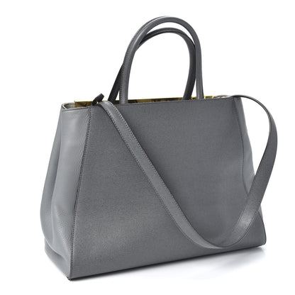 Fendi Vitello Elite Flamingo Regular 2Jours Tote Grigio Grigio Chiaro 2 of 9