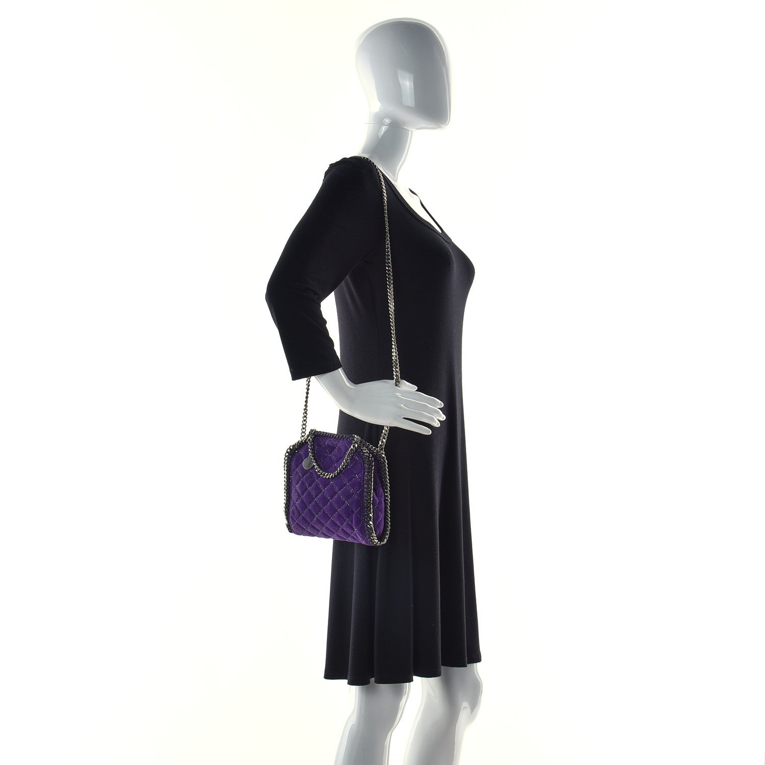 Stella McCartney Shaggy Deer Quilted Tiny Falabella Purple 3 of 12