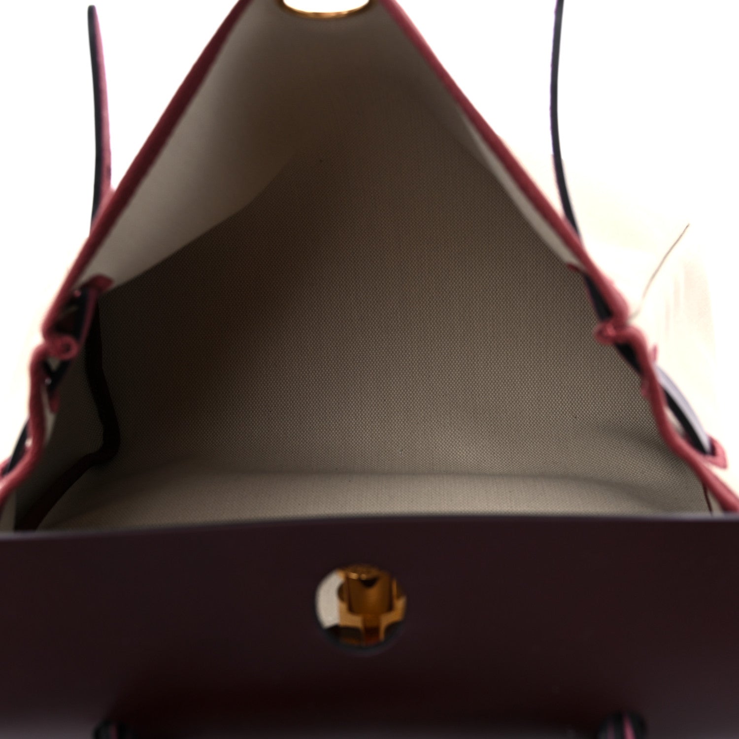 Hermes Military Toile Vache Hunter Herbag Zip Retourne 31 PM Beton Rouge Sellier 5 of 10