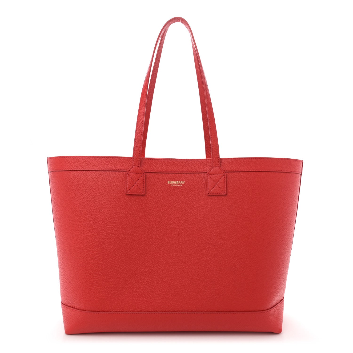 Burberry Grainy Calfskin Medium London Tote Bag Bright Red 1 of 11