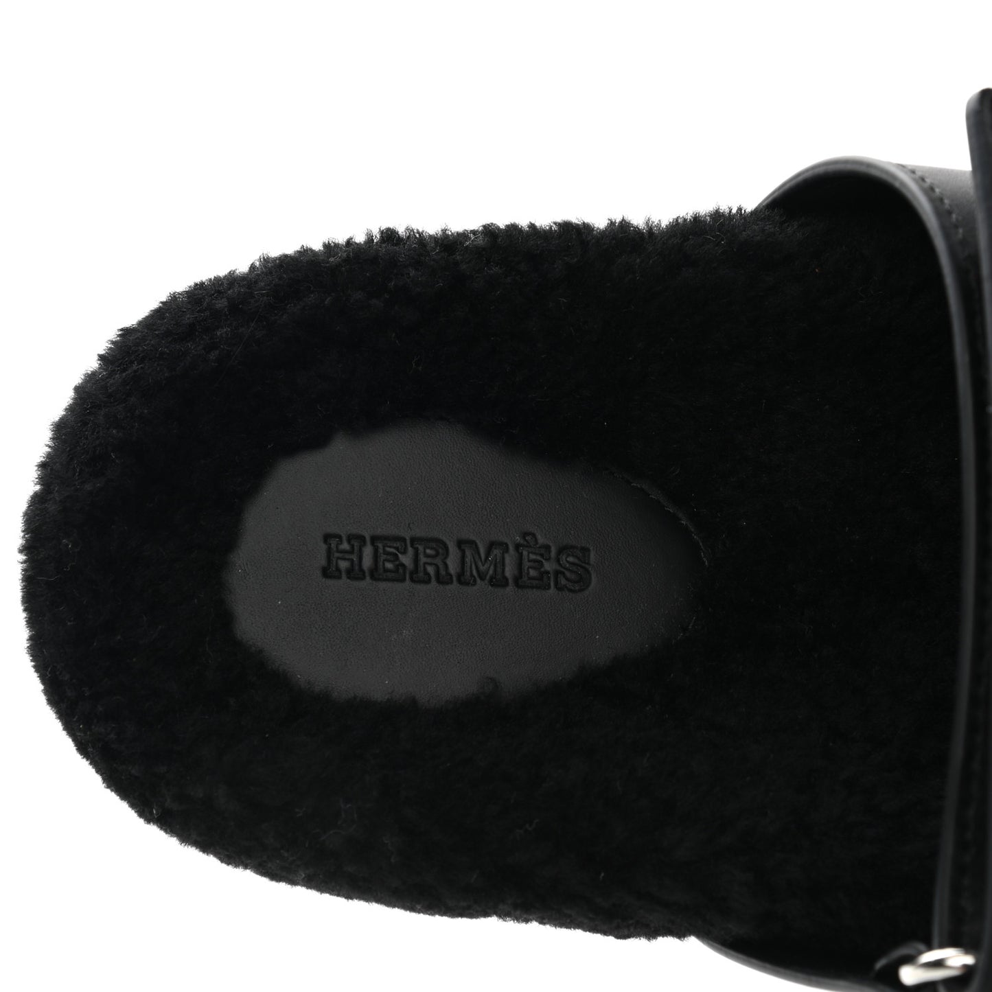 Calfskin Woolskin Womens Chypre Sandals 39.5 Black