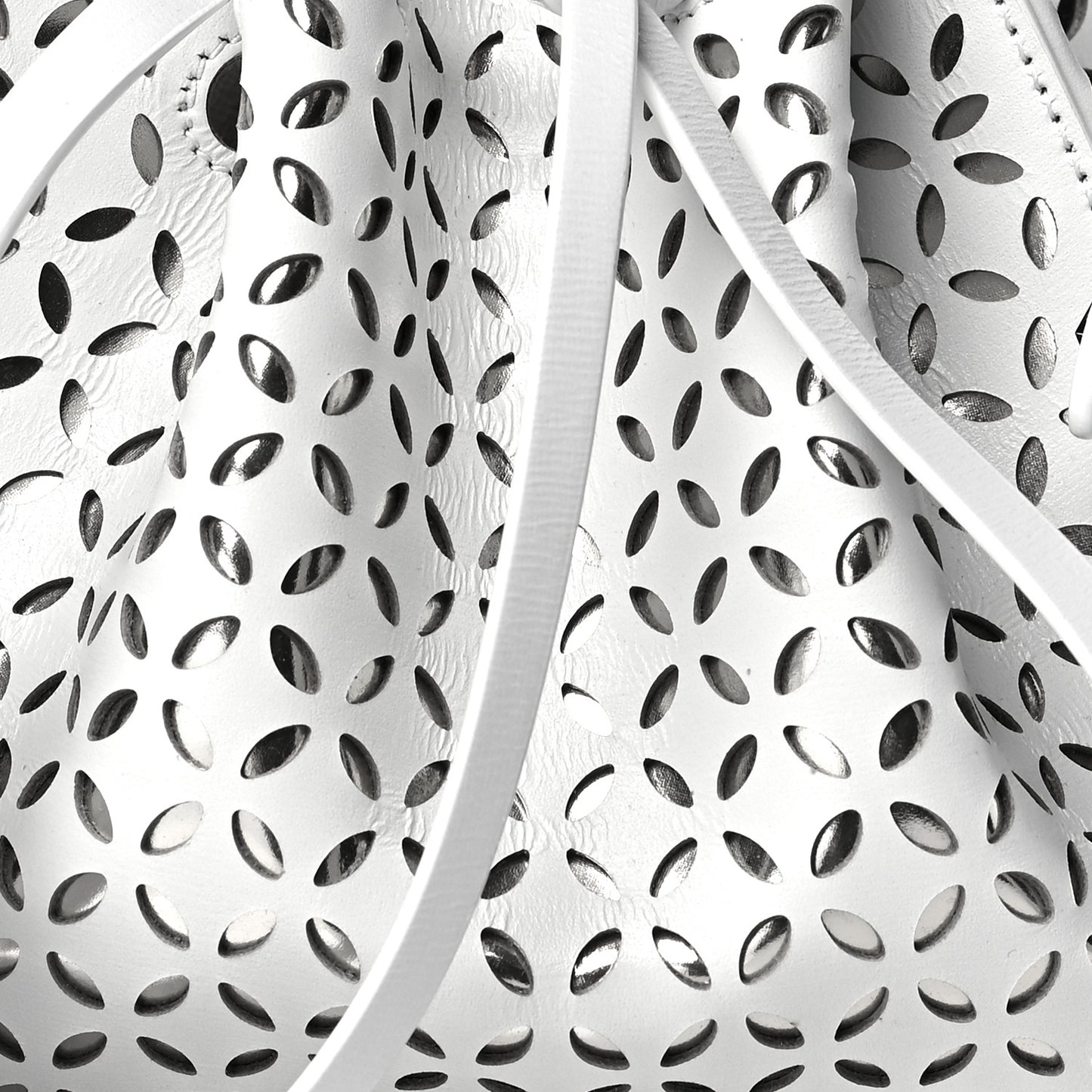 Calfskin Laser Cut Rose-Marie 19 Bag White