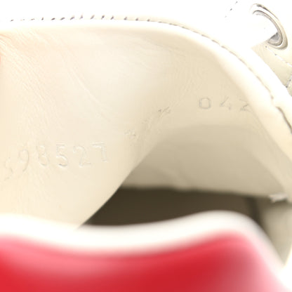 Gucci Calfskin Interlocking G Perforated Womens Ace Sneakers 37.5 White Hibiscus Red 8 of 8