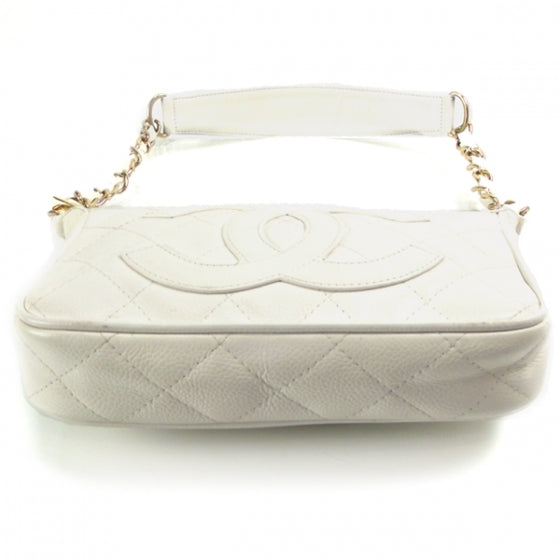 Caviar Quilted Pochette White