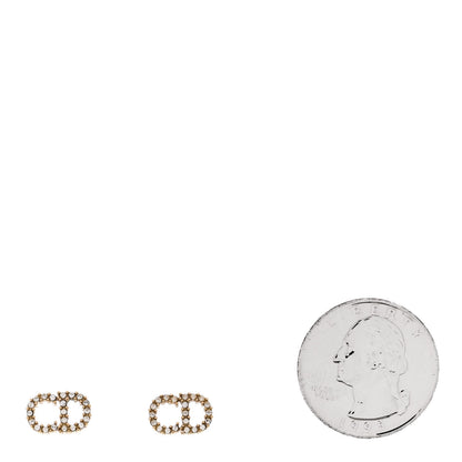 Christian Dior Crystal Clair D Lune Earrings Gold 2 of 4