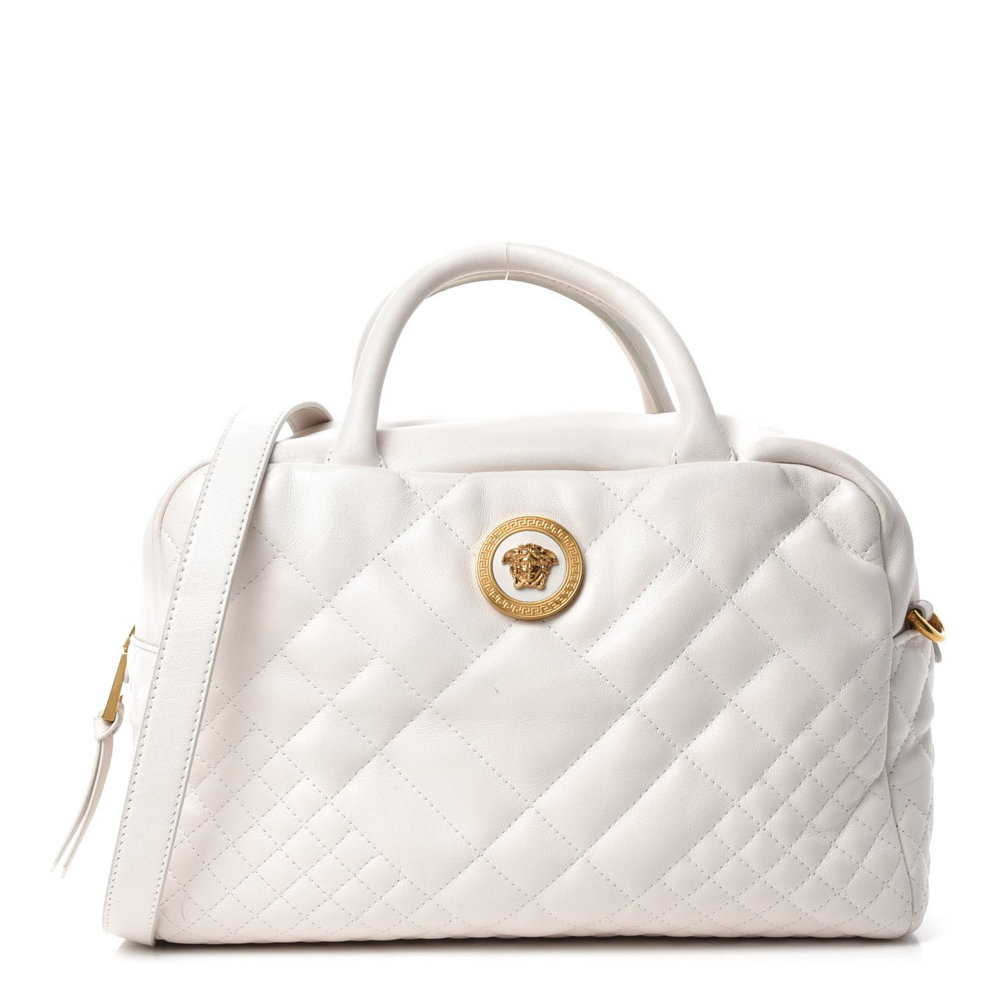 Nappa Quilted Icon Bowler White