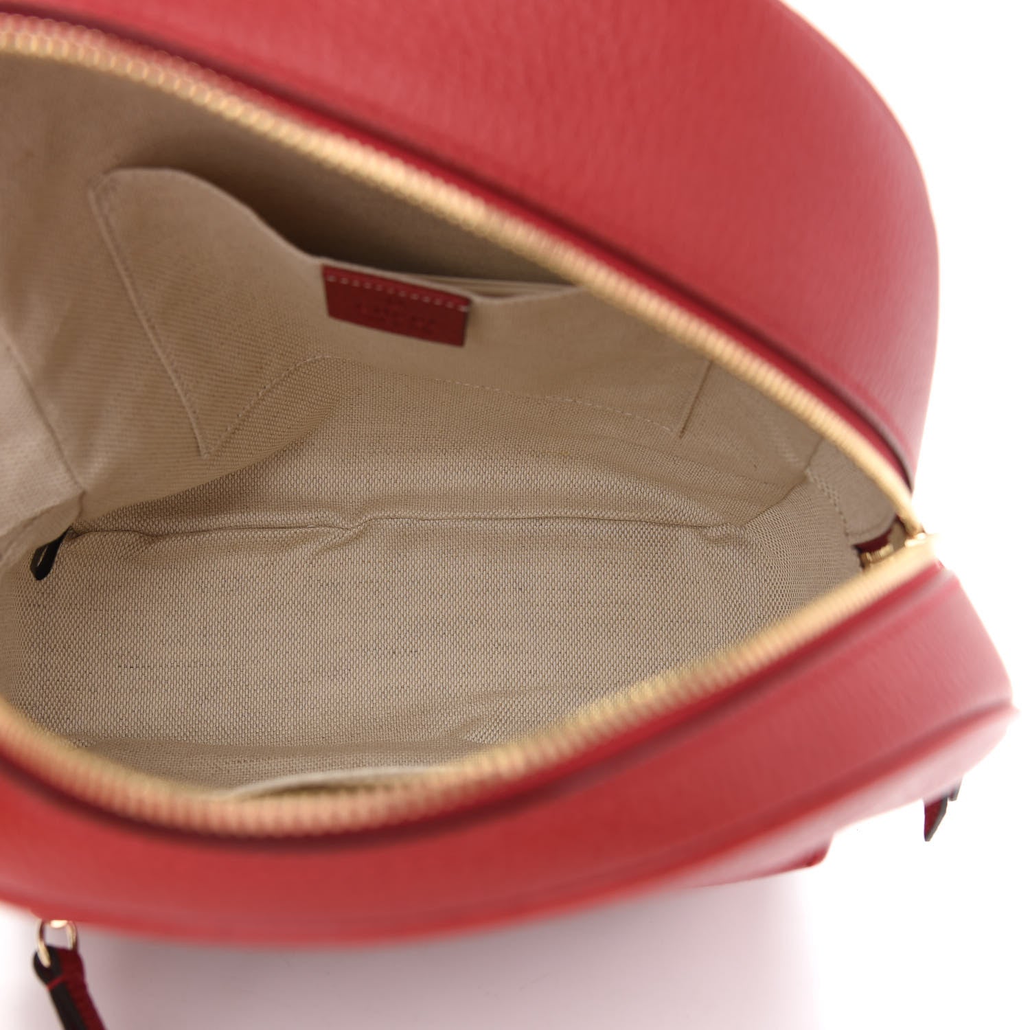 Gucci Pebbled Calfskin Soho Chain Backpack Hibiscus Red 5 of 9