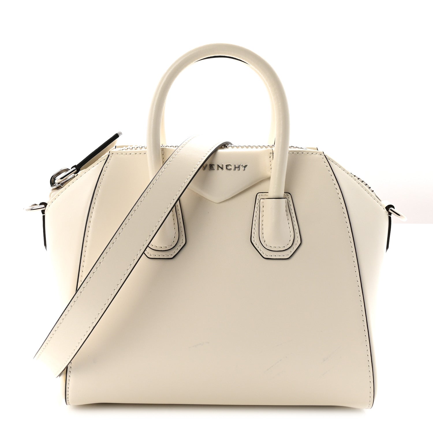 Givenchy Shiny Lord Calfskin Mini Antigona Ivory 1 of 10