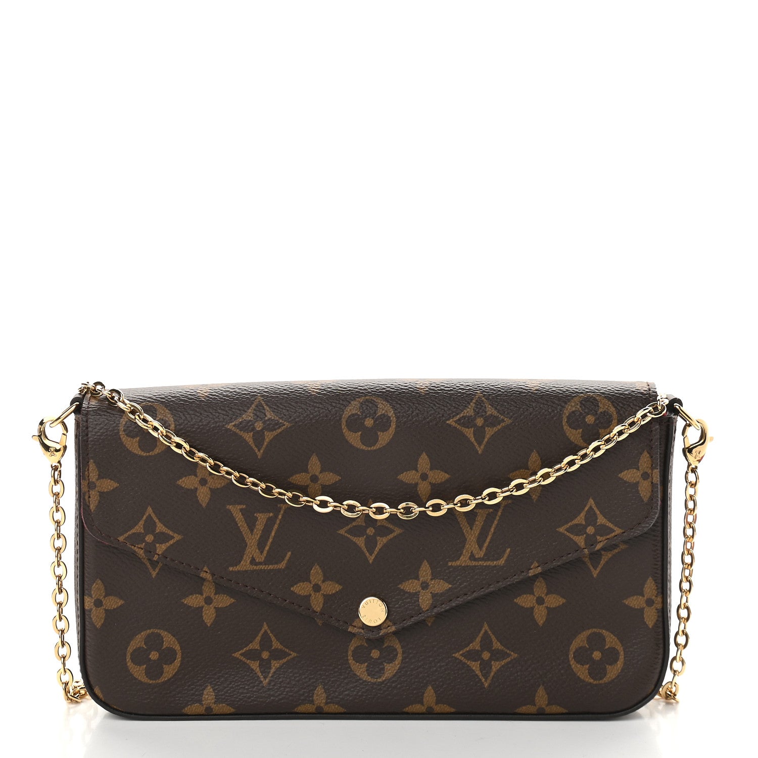 Louis Vuitton Monogram Pochette Felicie Chain Wallet Fuchsia 3 of 10
