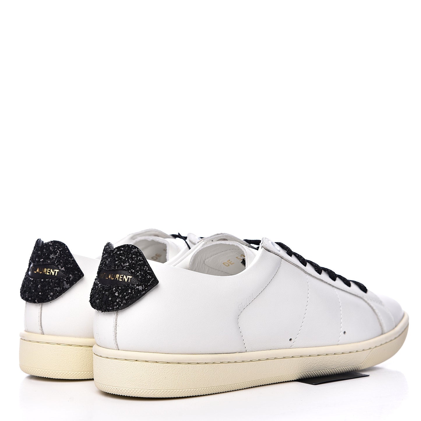 Calfskin Glitter Signature Court Lips Sneakers 36 Optic White