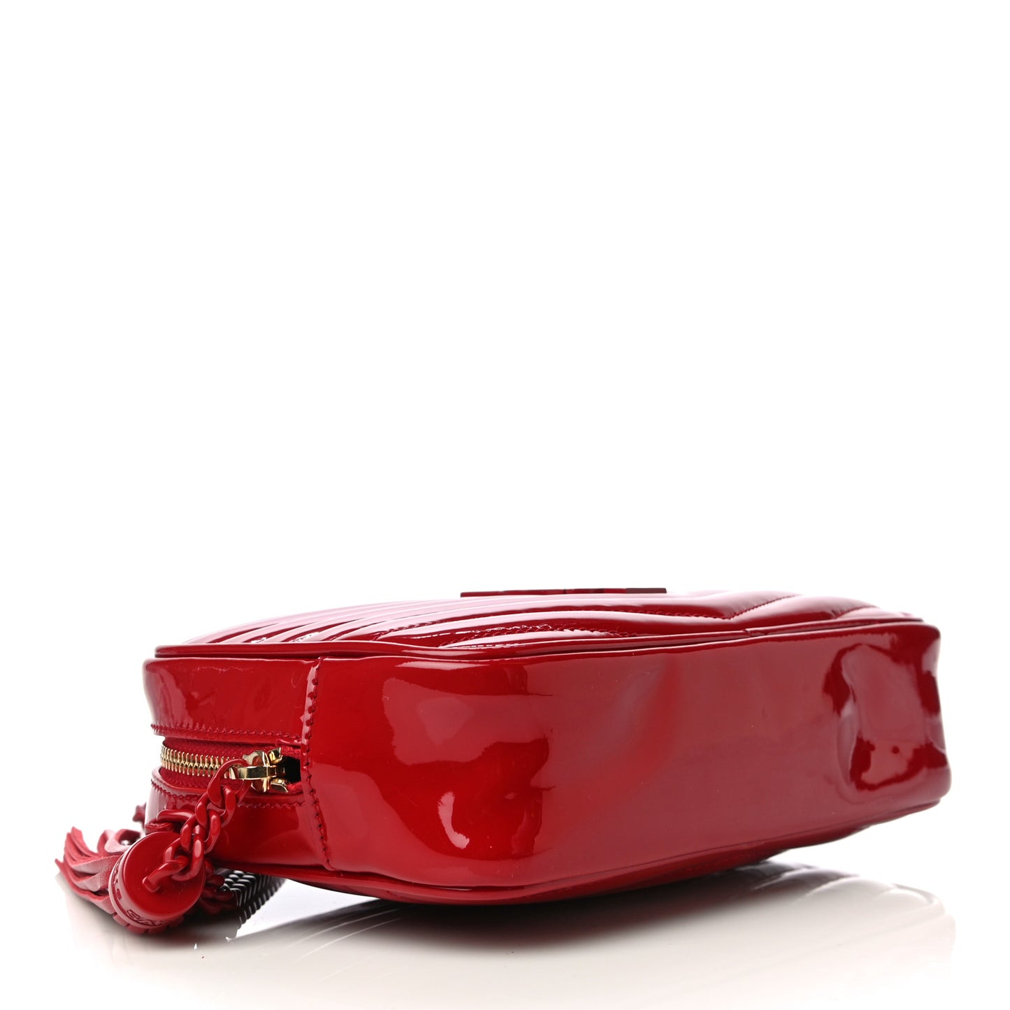Patent Calfskin Matelasse Monogram Mini Lou Camera Bag Eros Red