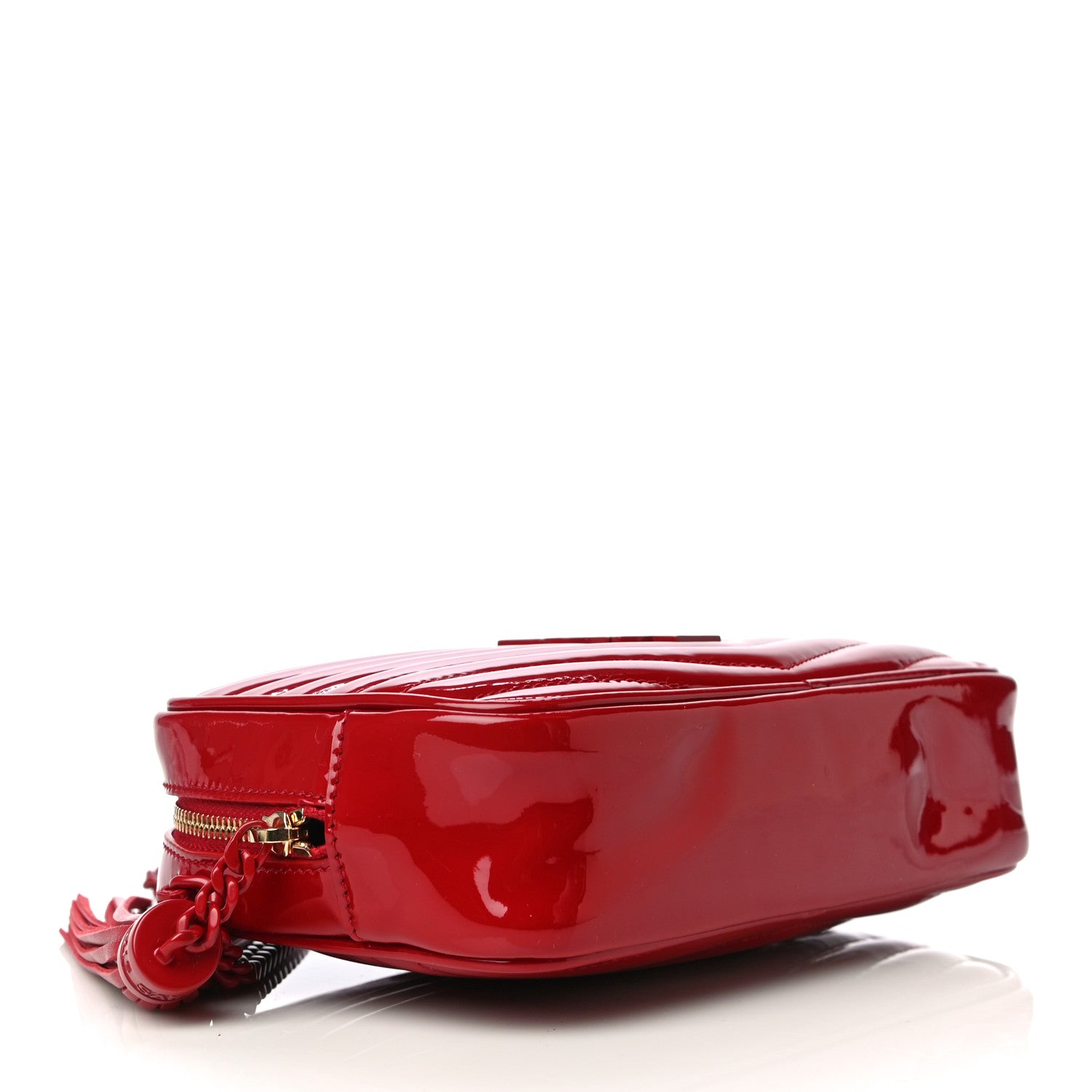 Saint Laurent Patent Calfskin Matelasse Monogram Mini Lou Camera Bag Eros Red 4 of 10