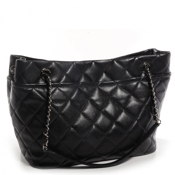 Soft Caviar Timeless Large Shopping Tote Black