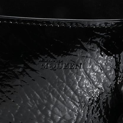 Alexander McQueen Grainy Patent Suede Mini Eyelet Padlock Black 5 of 8