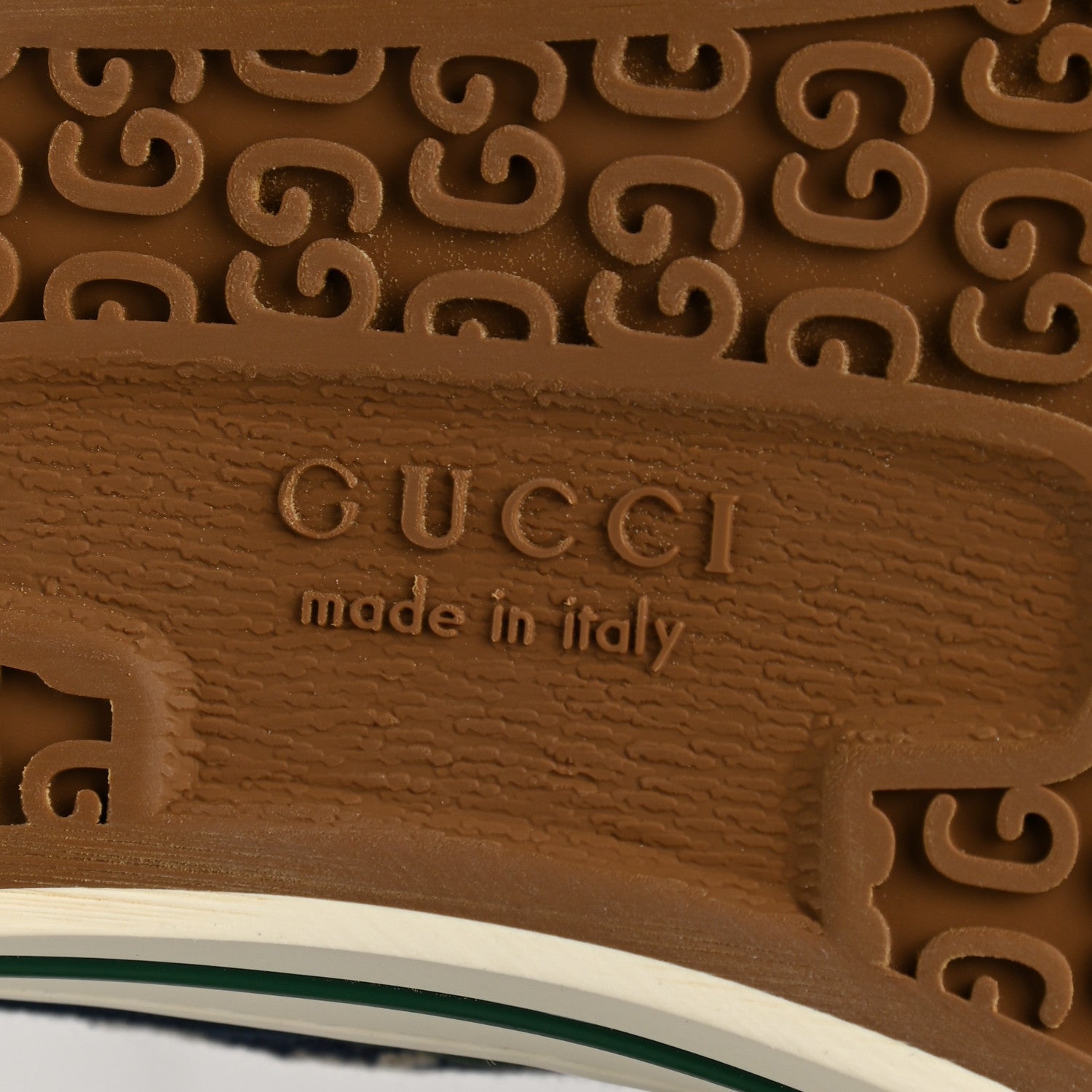 Gucci Cotton GG Monogram Web Mens 1977 Tennis Sneakers 7 Ink Ivory Blue 7 of 9