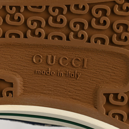 Gucci Cotton GG Monogram Web Mens 1977 Tennis Sneakers 7 Ink Ivory Blue 7 of 9