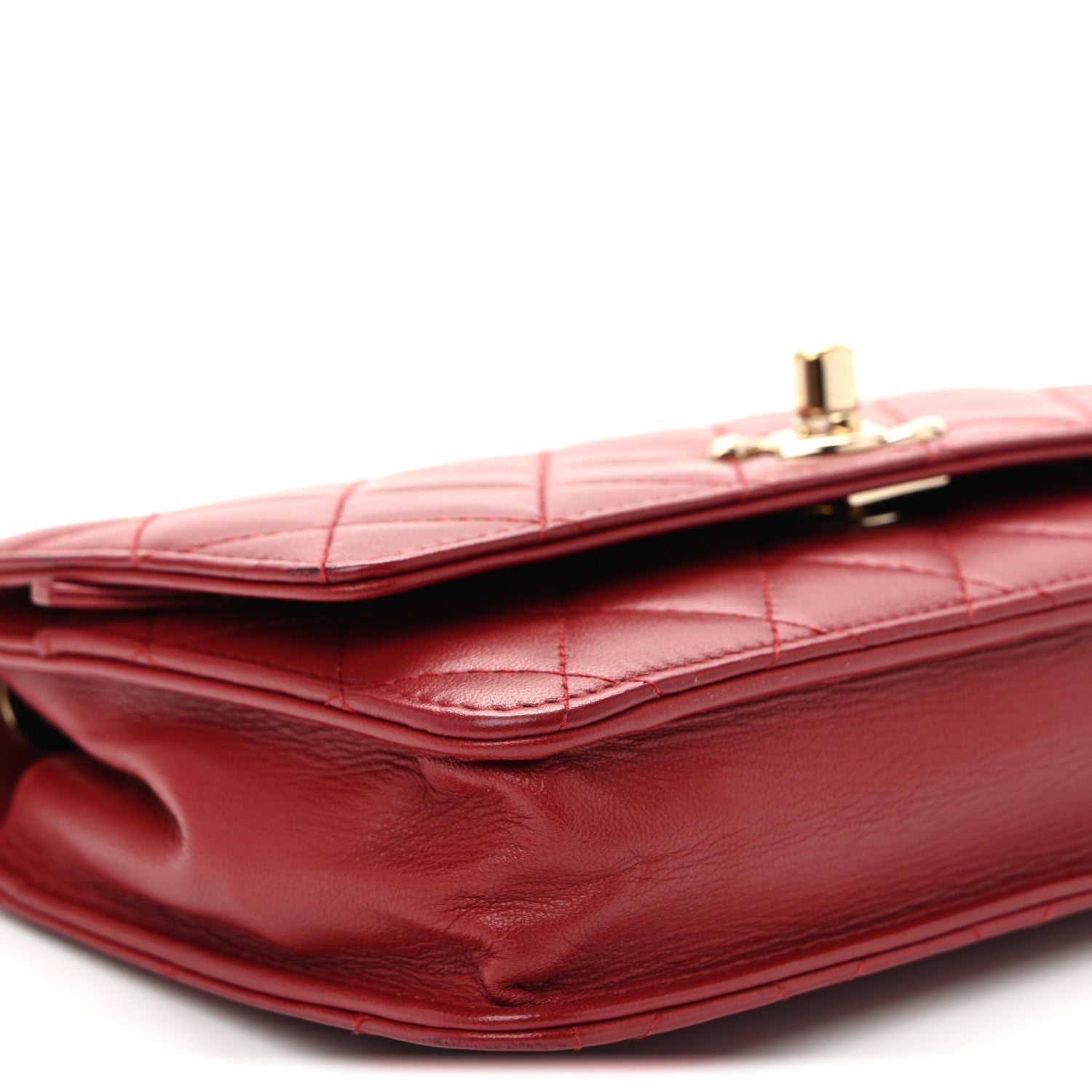 Chanel Lambskin Quilted Trendy CC Wallet On Chain WOC Red 10 of 12