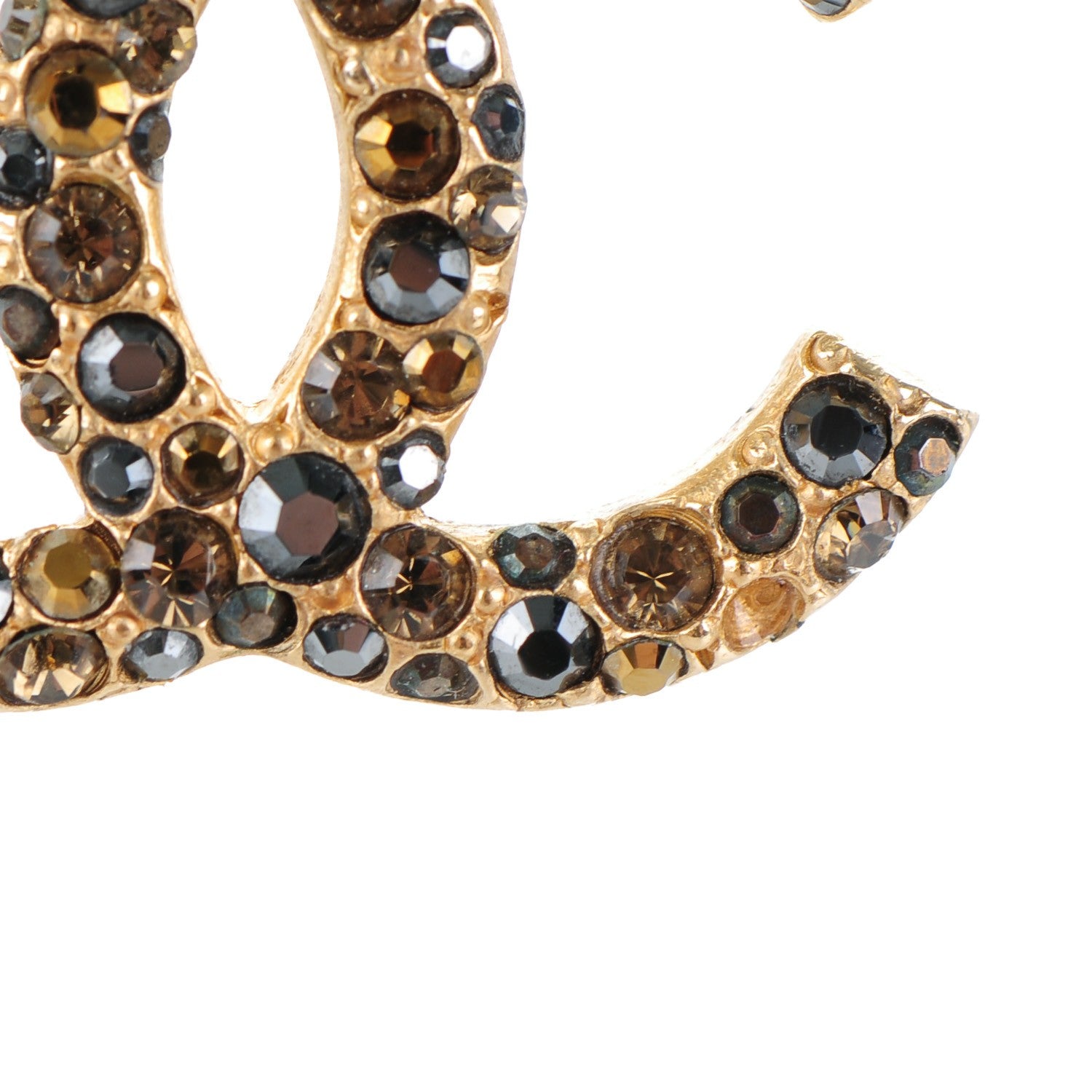 Chanel Crystal CC Necklace Gold 4 of 6