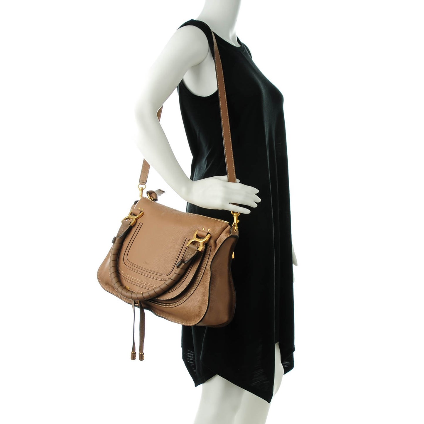 Calfskin Medium Marcie Satchel Nut