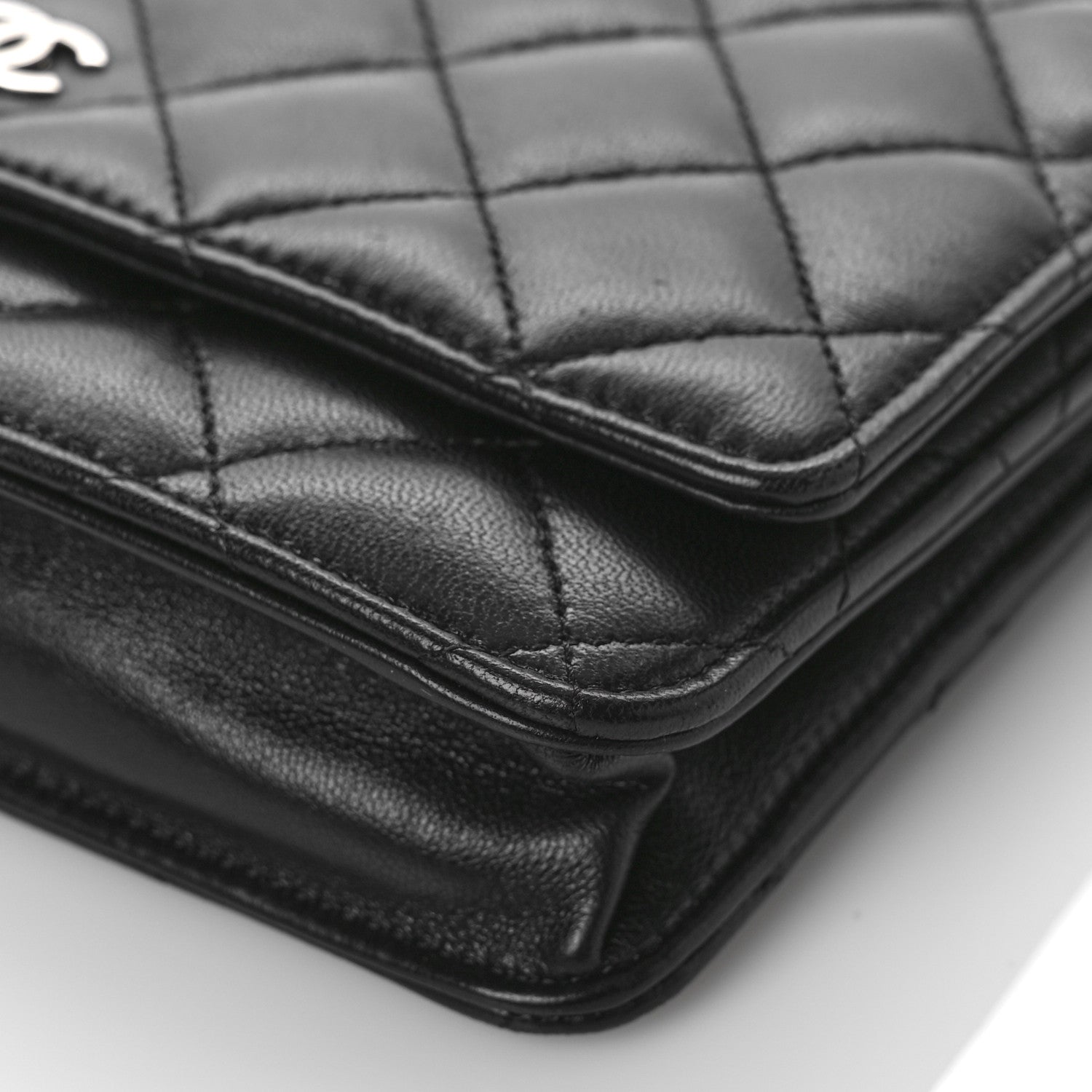 Chanel Lambskin Quilted Wallet On Chain WOC Black 9 of 11