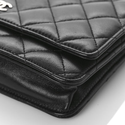 Chanel Lambskin Quilted Wallet On Chain WOC Black 9 of 11