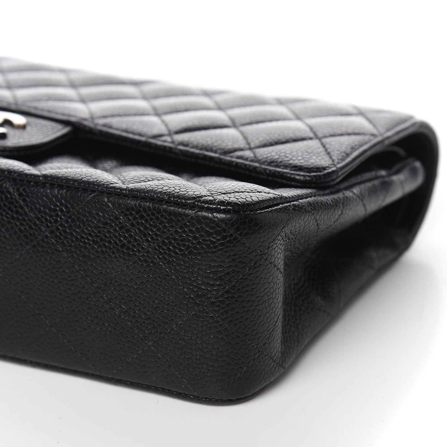 Caviar Quilted Medium Double Flap Black