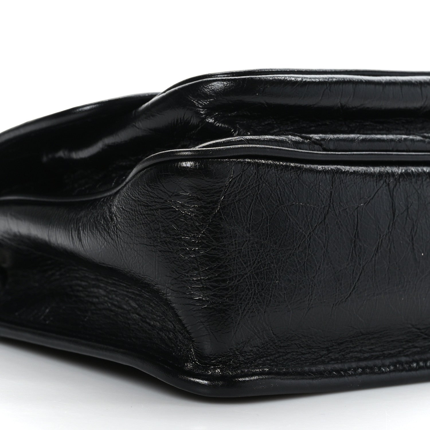 Saint Laurent Crinkled Lambskin Matelasse Monogram Baby Niki Chain Satchel Black 7 of 8