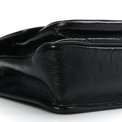 Saint Laurent Crinkled Lambskin Matelasse Monogram Baby Niki Chain Satchel Black 7 of 8