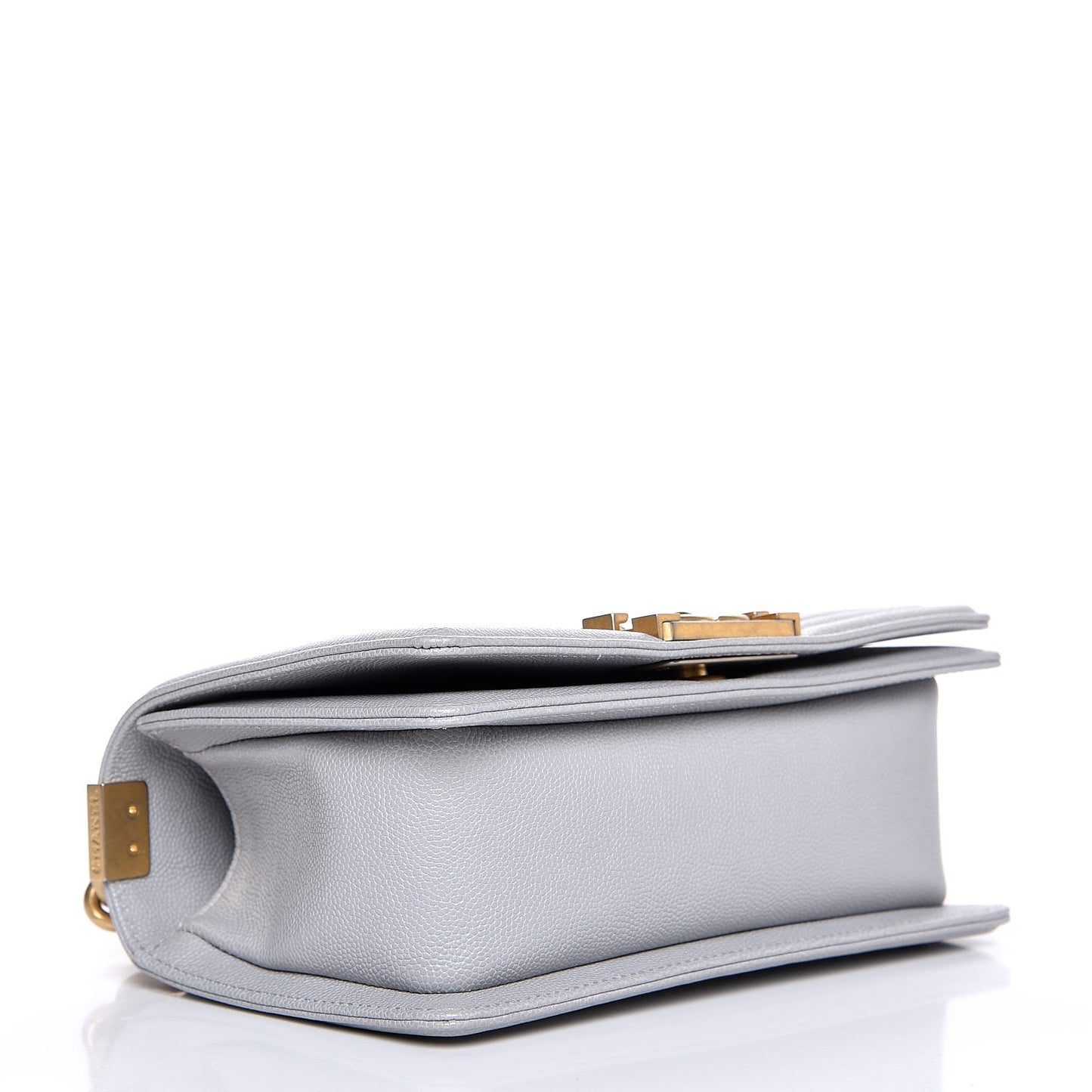 Caviar Quilted Small Boy Flap Grey
