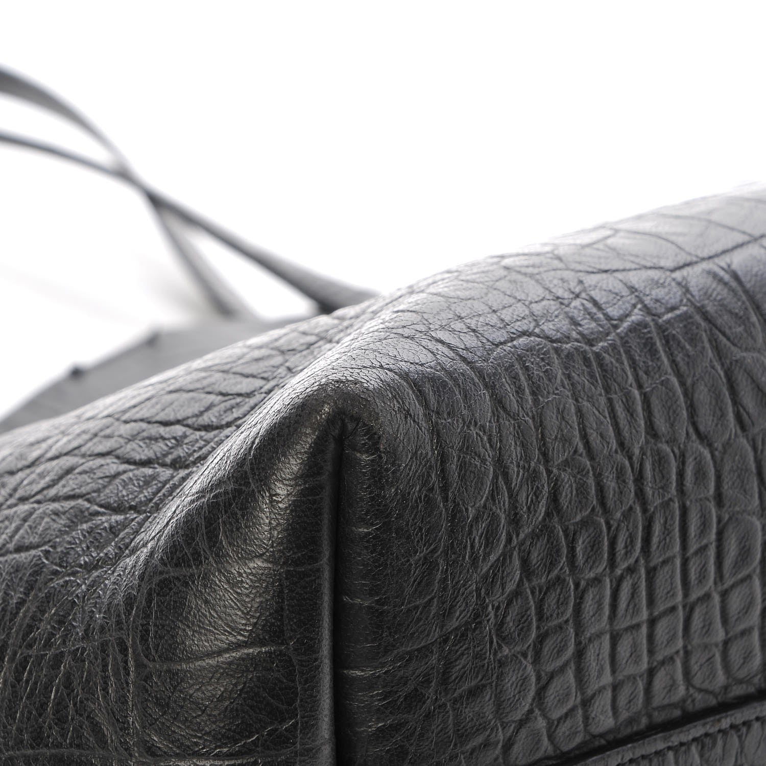 Saint Laurent Calfskin Crocodile Embossed Large Shopper Tote Black 14 of 16