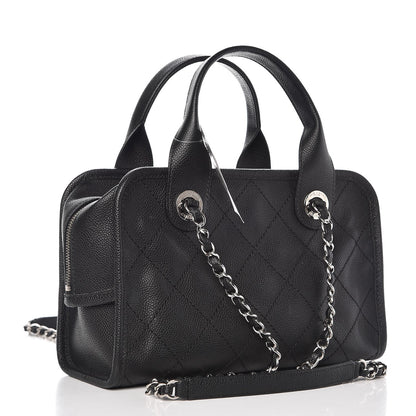 Chanel Caviar Quilted Small Deauville Bowling Bag Black 3 of 8