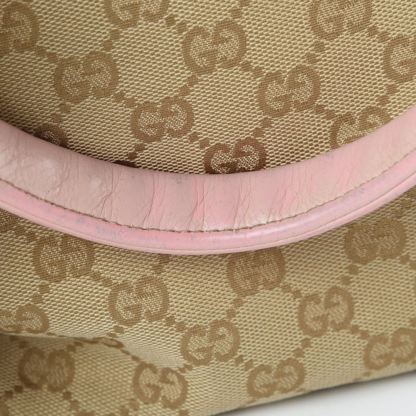GG Monogram Medium Web Handle Bucket Tote Pink Blue