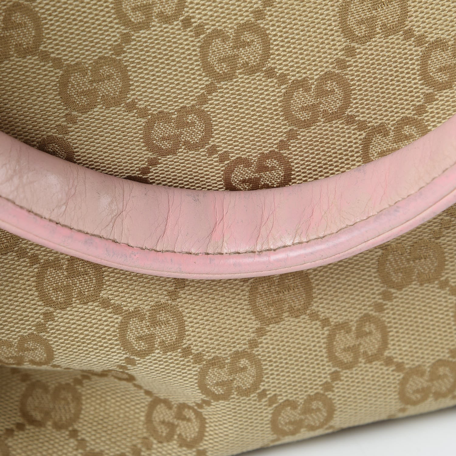 Gucci GG Monogram Medium Web Handle Bucket Tote Pink Blue 16 of 17