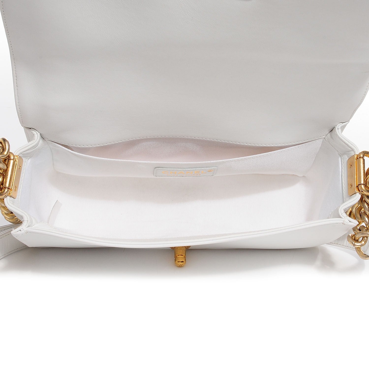 Chanel Sheepskin Braided Medium Boy Reverso Flap White 2 of 10