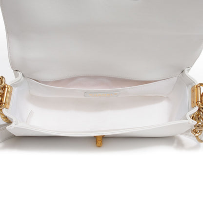 Chanel Sheepskin Braided Medium Boy Reverso Flap White 2 of 10