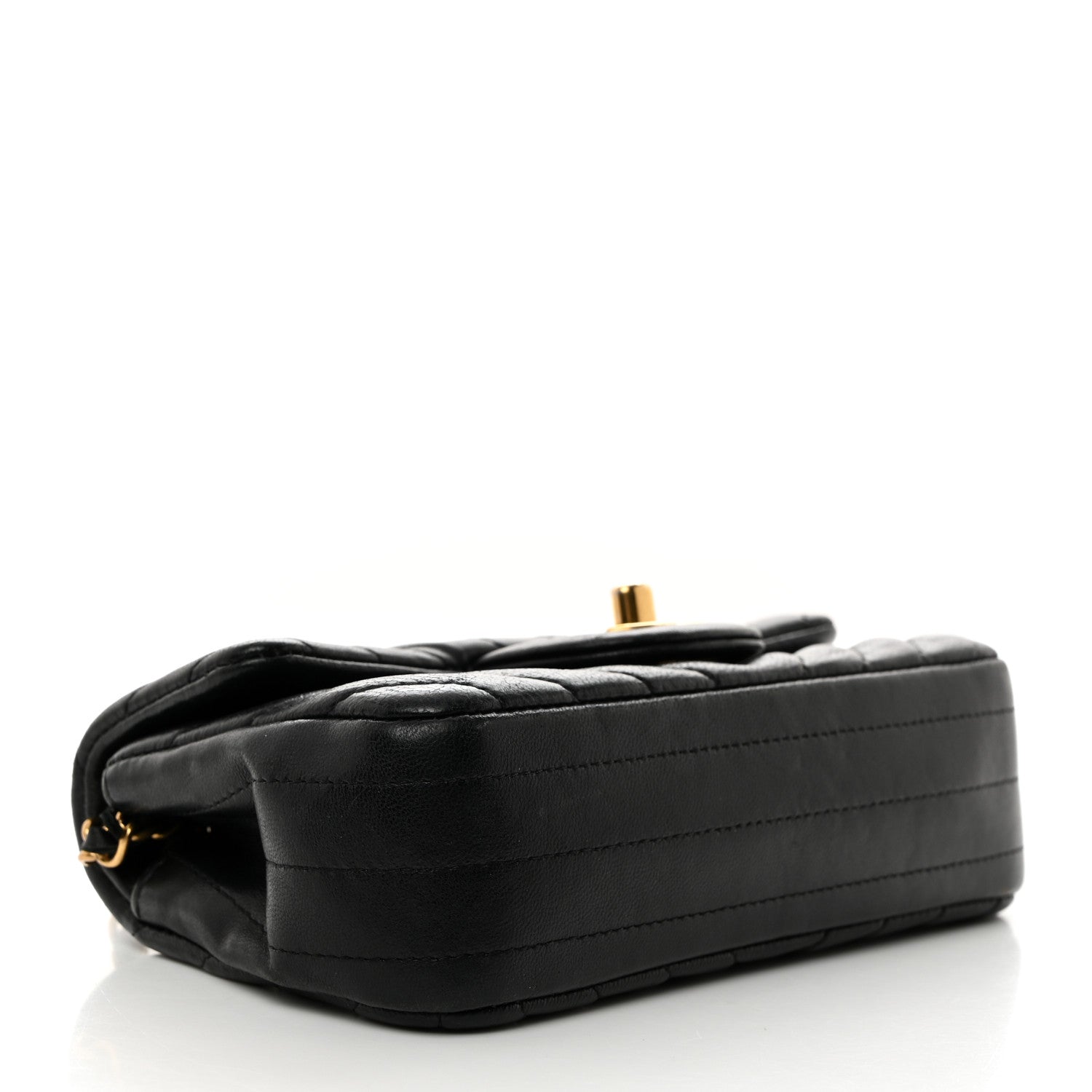 Chanel Lambskin Chevron Quilted Extra Mini Rectangular Flap Black 4 of 10