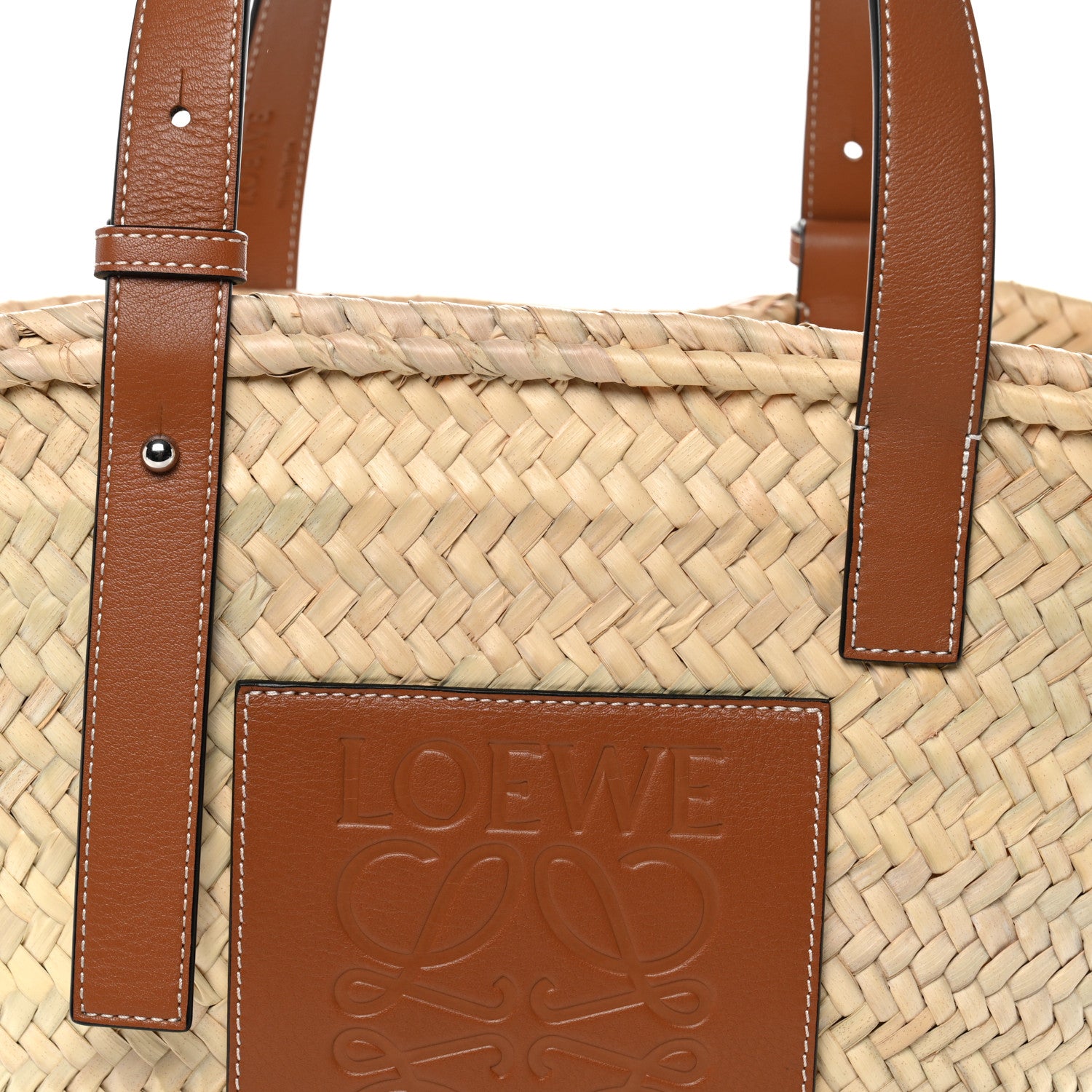 Loewe Raffia Medium Basket Tote Bag Natural Tan 8 of 10