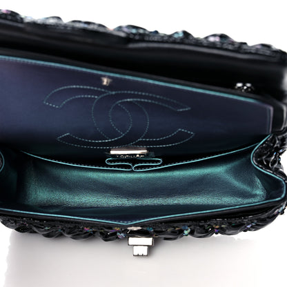 Chanel Patent Sequin Crystal Ruched 2.55 Reissue 225 Flap Black 5 of 10
