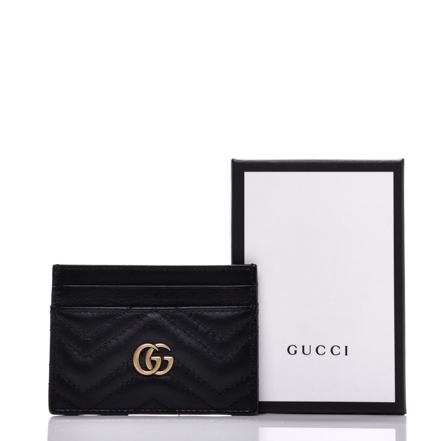 Gucci Calfskin Matelasse GG Marmont Card Holder Black 7 of 7