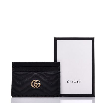 Gucci Calfskin Matelasse GG Marmont Card Holder Black 7 of 7