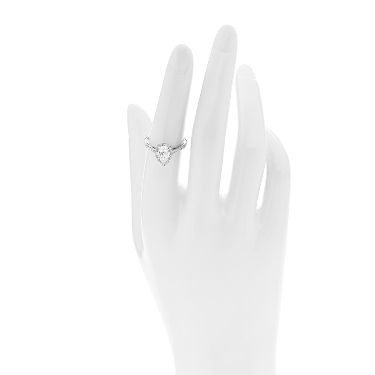 Platinum Diamond 1.05ct Soleste Pear Cut Ring 52 6