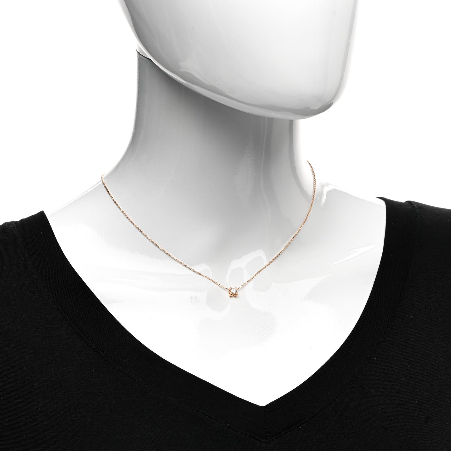 18K Pink Gold Diamond .23ct C De Cartier Pendant Necklace